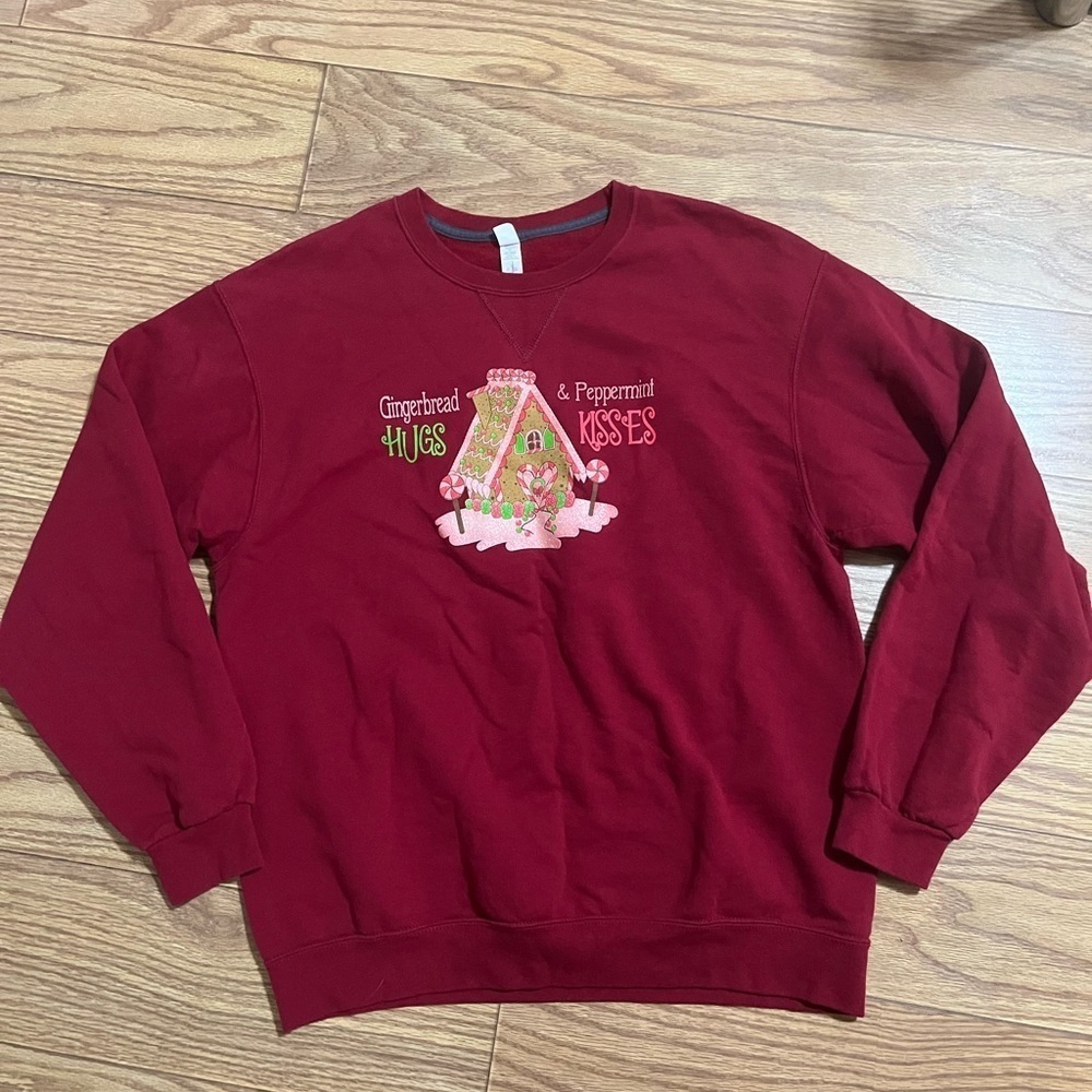 Vintage Gingerbread Christmas Sweatshirt Large